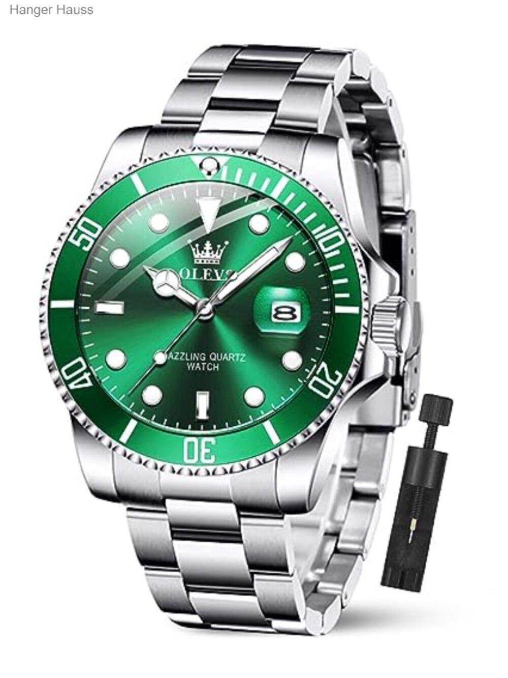 Luxury Men's Stainless Steel Quartz Analog Watch Waterproof Big Dial
